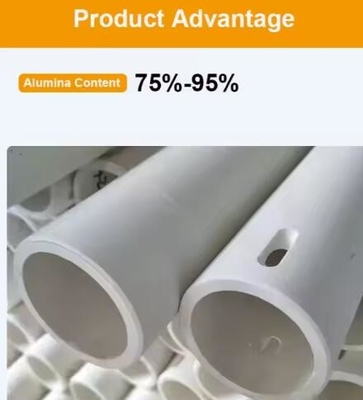 Υψηλής θερμοκρασίας 99% Al2o3 Ανθεκτικός κεραμικός σωλήνας σωλήνα αλουμίνης κεραμικός κυλίνδρος για κεραμικό φούρνο