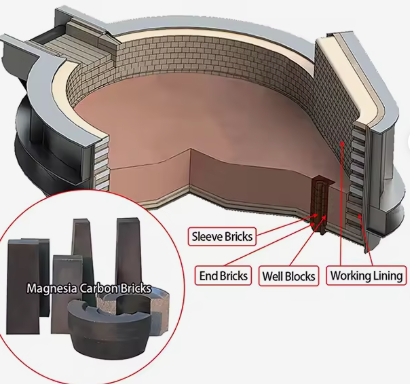 Rongsheng Refractory Magnesia Carbon Brick High Temperature 1800℃ Magnesium Carbon Bricks For Eaf And Converter